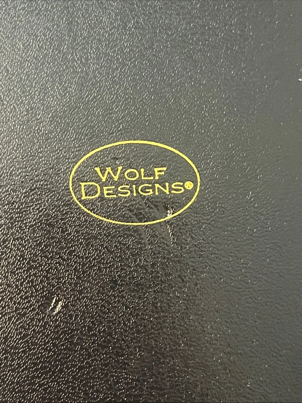 Vintage Wolf Designs Octagonal Pink Suede Jewelry Case with Gold Accent
